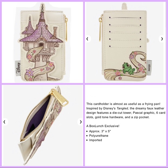 LOUNGEFLY DISNEY PRINCESS TANGLED Tower Rapunzel & Pascal MINI BACKPACK 6 PC SET - Picture 4 of 8